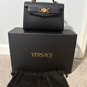 Versace Black and Gold Shoulder Bag